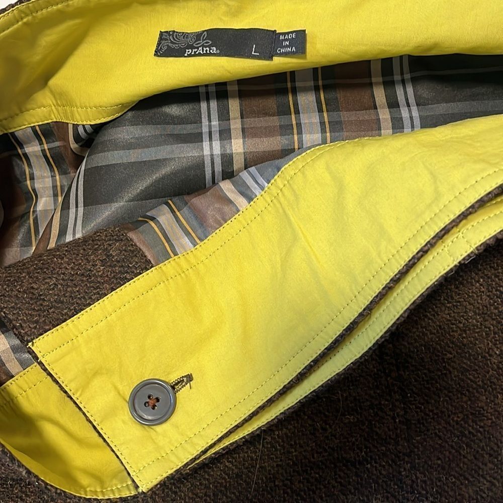 EXCELLENT CONDITION LARGE RARE PRANA QUINCY TWEED WOOL BLEND LINED WRAP SKIRT - Picture 6 of 8